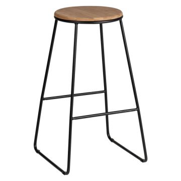 Scaune de bar nnegru-natural 2 buc. (înălțime șezut 70 cm) Loft – Wenko